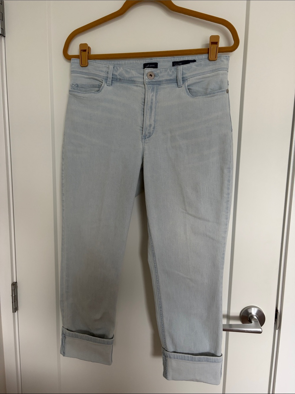J. Jill Light Blue Boyfriend Jeans with Cuffed Hem